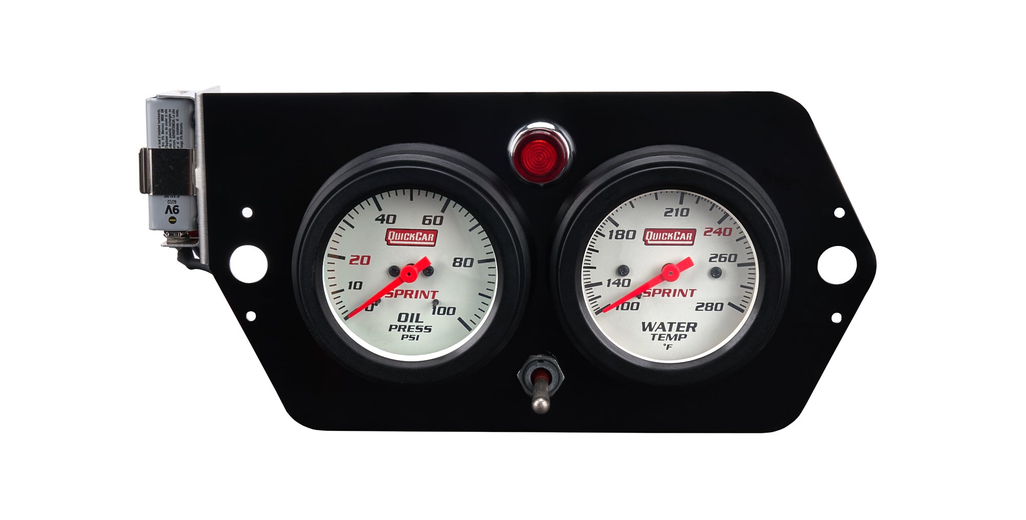 Quickcar Racing Products Gauge Panel Deluxe Sprint w/Mag Switch Gauge Kits Analog Gauge Kits main image