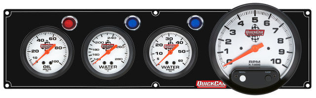 QUICKCAR RACING PRODUCTS 3-1 Gauge Panel OP/WT/WP Black Gauges and Accessories Gauge Kits main image