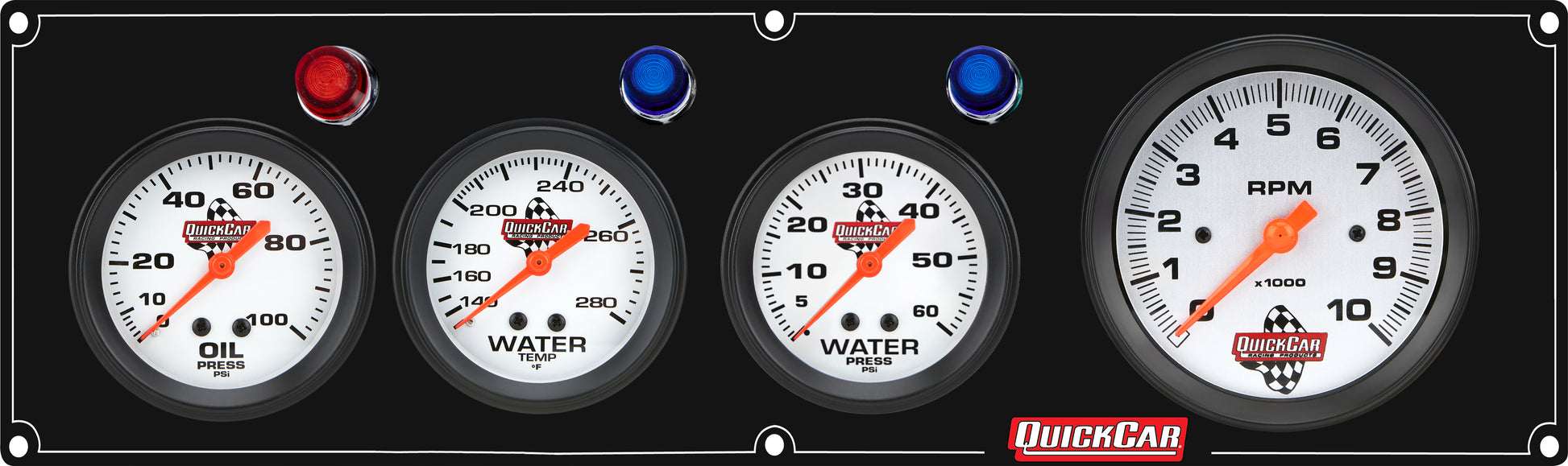 QUICKCAR RACING PRODUCTS 3-1 Gauge Panel OP/WT/WP Black Gauges and Accessories Gauge Kits main image