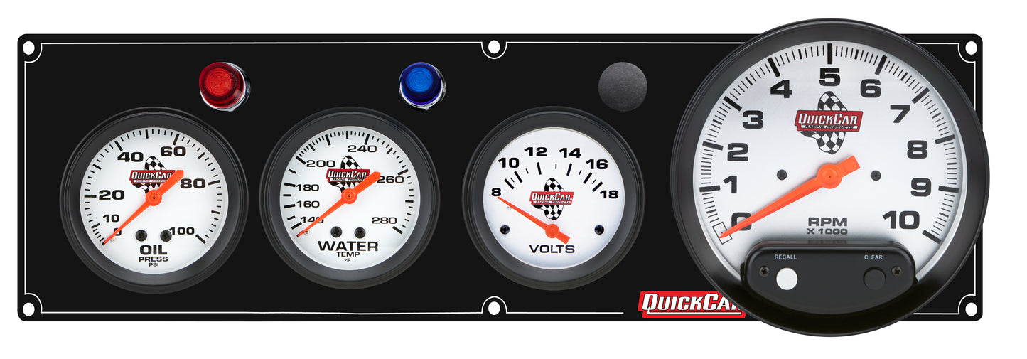 QUICKCAR RACING PRODUCTS 3-1 Gauge Panel OP/WT/VT Black Gauges and Accessories Gauge Kits main image