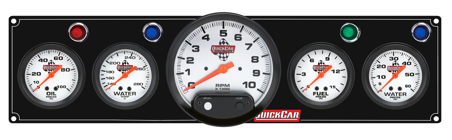 QUICKCAR RACING PRODUCTS 4-1 Gauge Panel OP/WT/FP15/WP Black Gauges and Accessories Gauge Kits main image