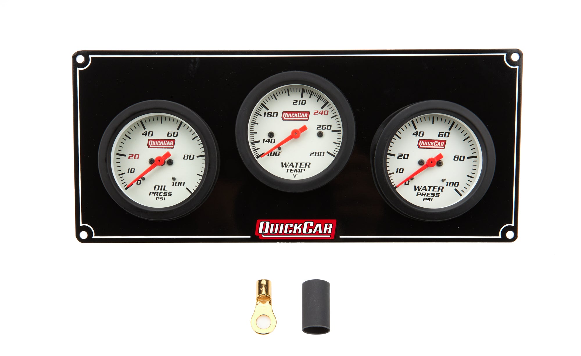 Quickcar Racing Products 3 Gauge Extreme Panel OP/WT/WP Gauge Kits Analog Gauge Kits main image