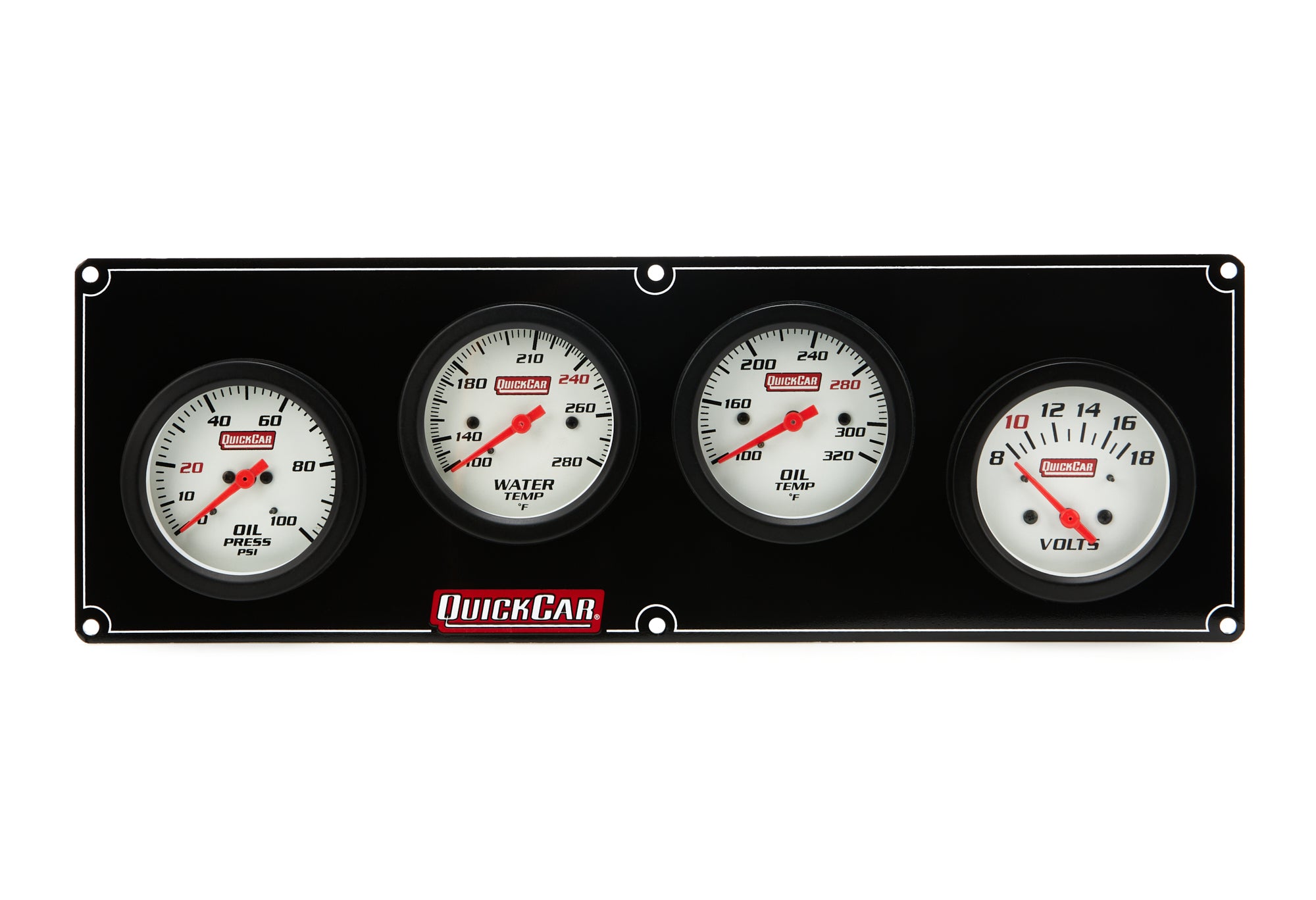 Quickcar Racing Products 4 Gauge Extreme Panel OP/WT/OT/Volt Gauge Kits Analog Gauge Kits main image