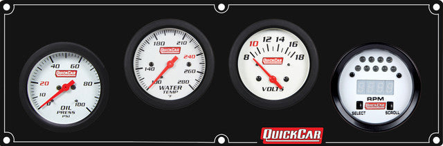 QUICKCAR RACING PRODUCTS Extreme 3-1 Panel w/Tach OP/WT/VT Black Gauges and Accessories Gauge Kits main image