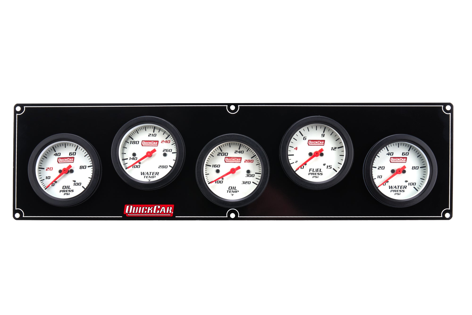 Quickcar Racing Products 5 Gauge Extreme Panel OP/WT/OT/FP/WP Gauge Kits Analog Gauge Kits main image