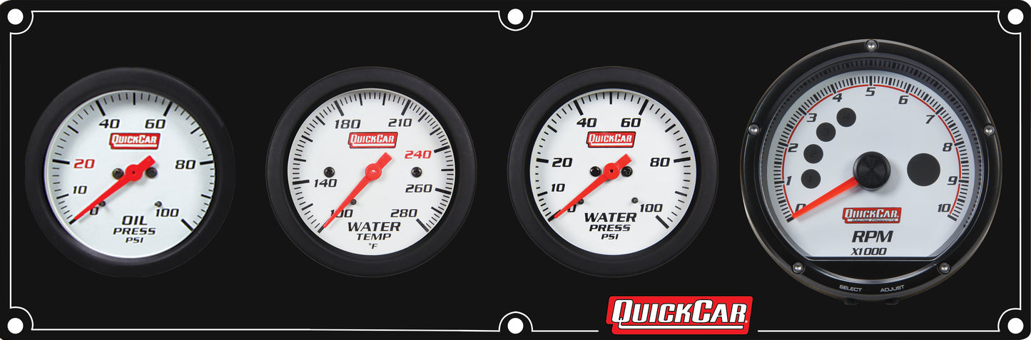 QUICKCAR RACING PRODUCTS Extreme 3-1 Panel w/Tach OP/WT/WP Black Gauges and Accessories Gauge Kits main image