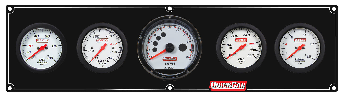 QUICKCAR RACING PRODUCTS Extreme 4-1 Panel w/Tach OP/WT/OT/FP15 Black Gauges and Accessories Gauge Kits main image
