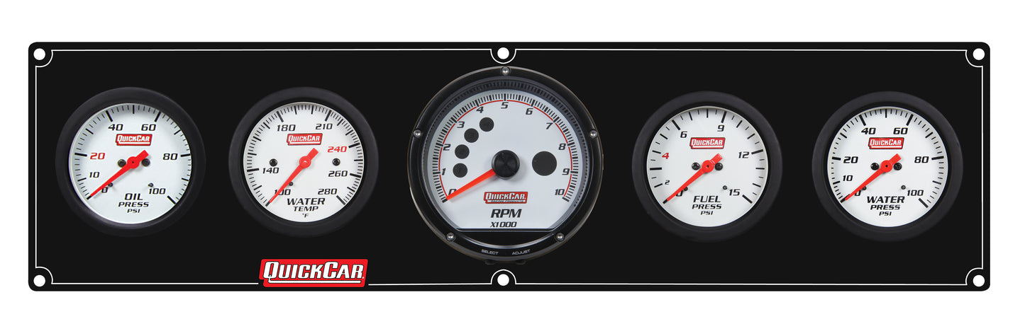 QUICKCAR RACING PRODUCTS Extreme 4-1 Panel w/Tach OP/WT/FP15/VT Black Gauges and Accessories Gauge Kits main image