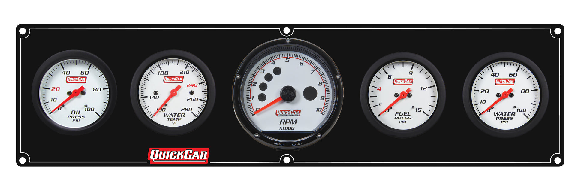 QUICKCAR RACING PRODUCTS Extreme 4-1 Panel w/Tach OP/WT/FP15/VT Black Gauges and Accessories Gauge Kits main image
