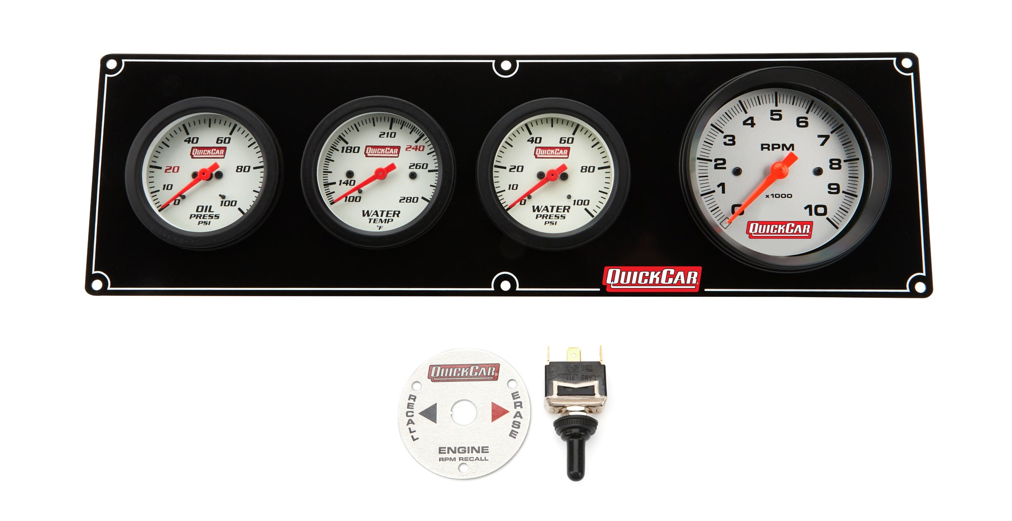 Quickcar Racing Products Extreme 3-1 OP/WT/WP w/ 3-3/8in Tach Gauge Kits Analog Gauge Kits main image