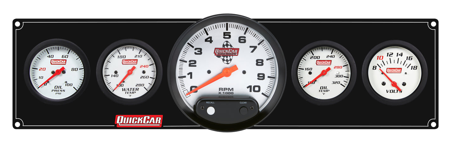 QUICKCAR RACING PRODUCTS Extreme 4-1 Panel w/Tach OP/WT/OT/VT Black Gauges and Accessories Gauge Kits main image