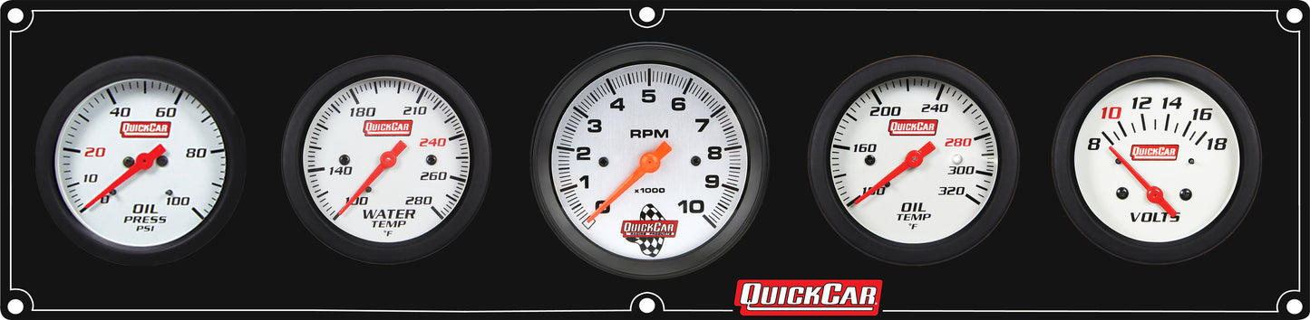 QUICKCAR RACING PRODUCTS Extreme 4-1 Panel w/Tach OP/WT/OT/VT Black Gauges and Accessories Gauge Kits main image