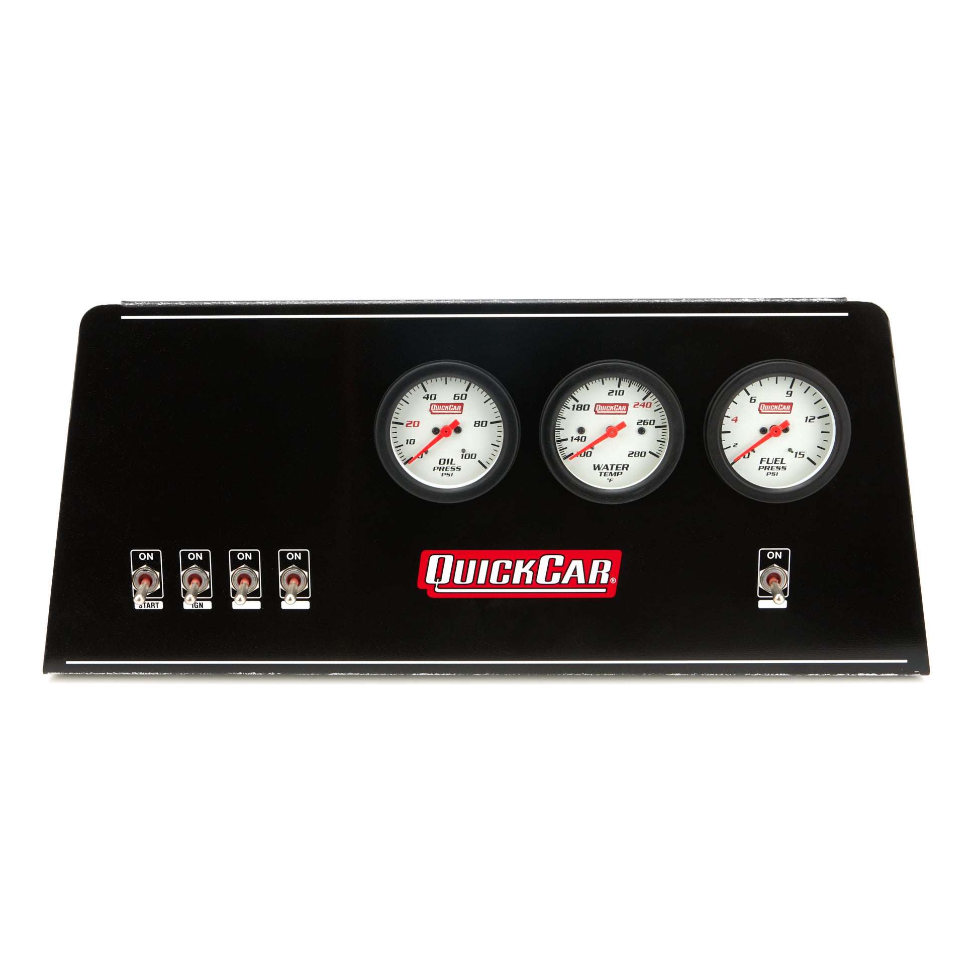 Quickcar Racing Products Dash Panel NE Mod Ext OP/WT/FP Single Ign Gauge Kits Analog Gauge Kits main image