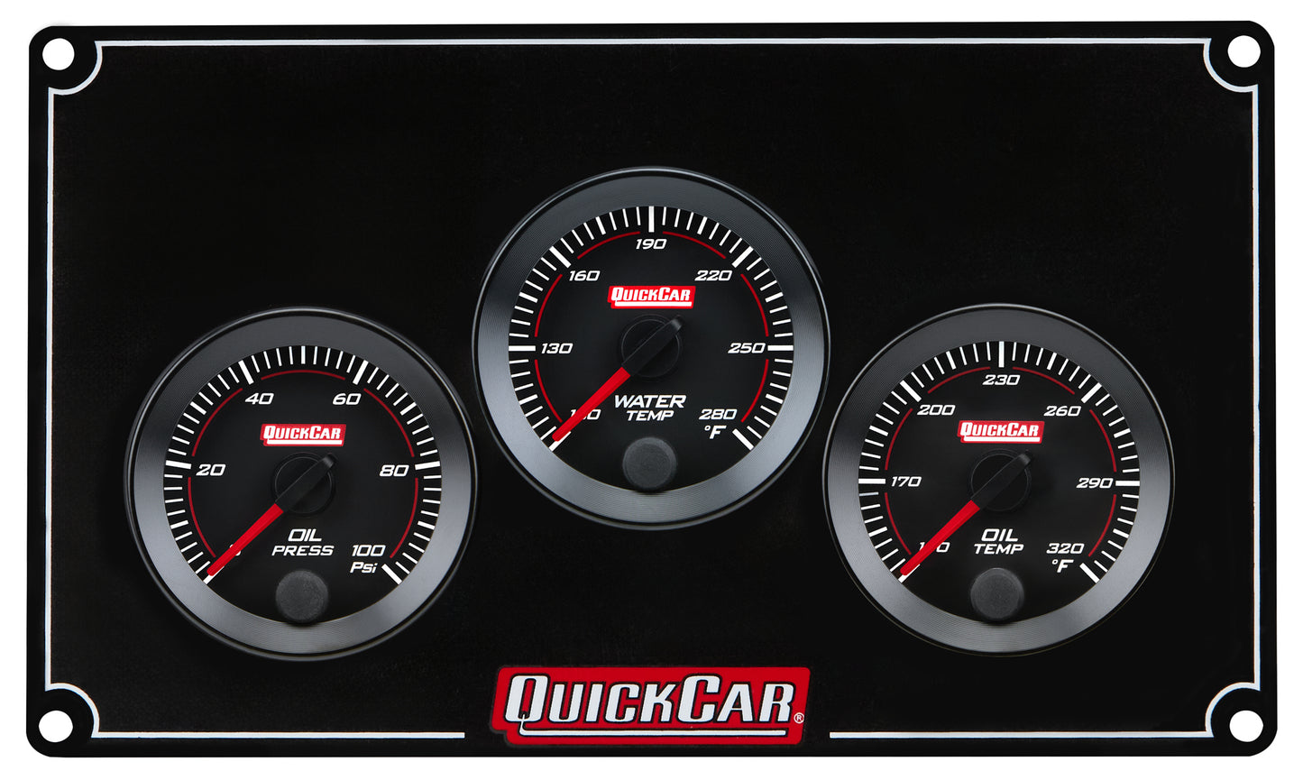 QUICKCAR RACING PRODUCTS RedLine Panel 2-1/16in OP/WT/OT Gauges and Accessories Gauge Kits main image