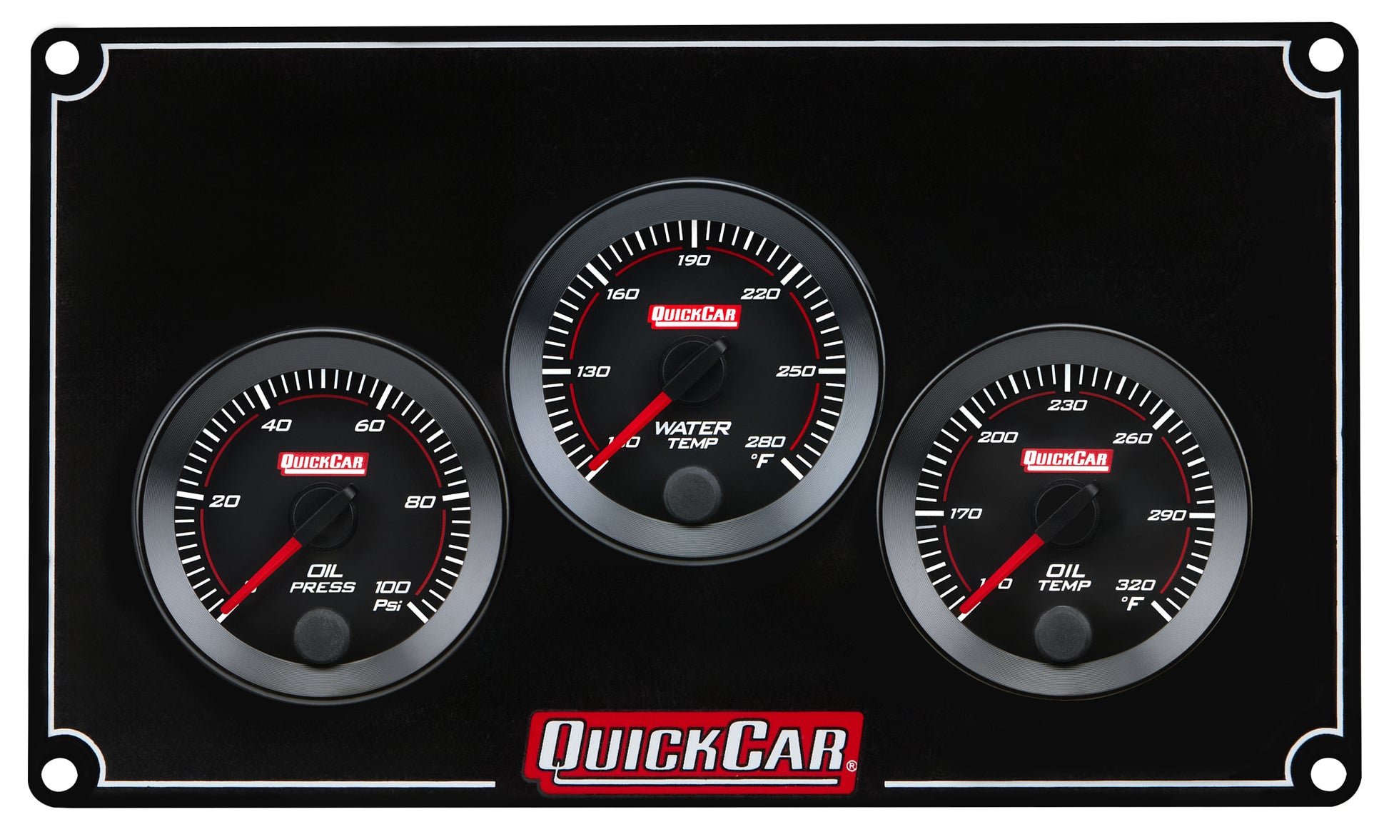 QUICKCAR RACING PRODUCTS RedLine Panel 2-1/16in OP/WT/OT Gauges and Accessories Gauge Kits main image