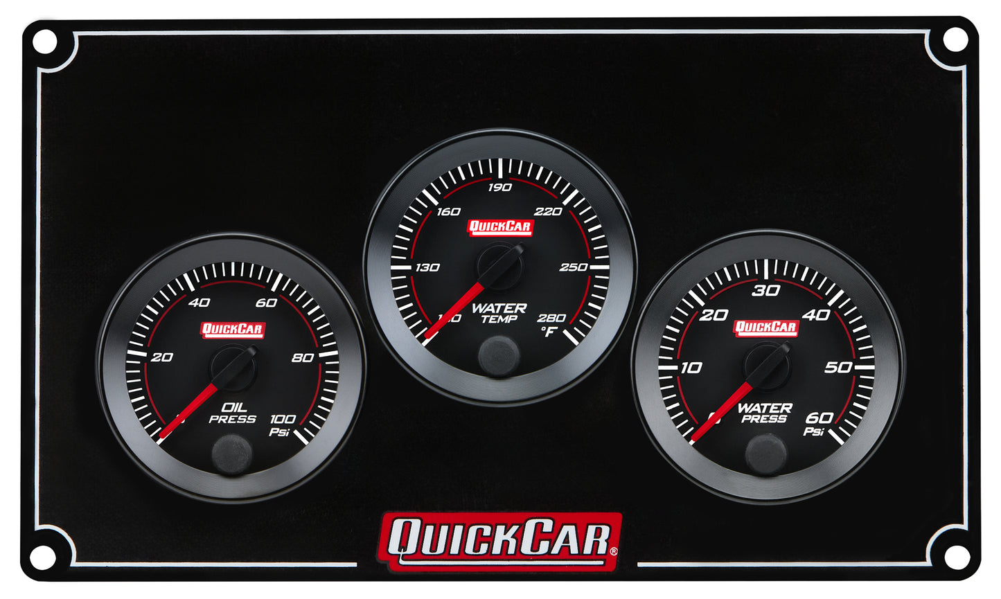 QUICKCAR RACING PRODUCTS RedLine Panel 2-1/16in OP/WT/WP Gauges and Accessories Gauge Kits main image