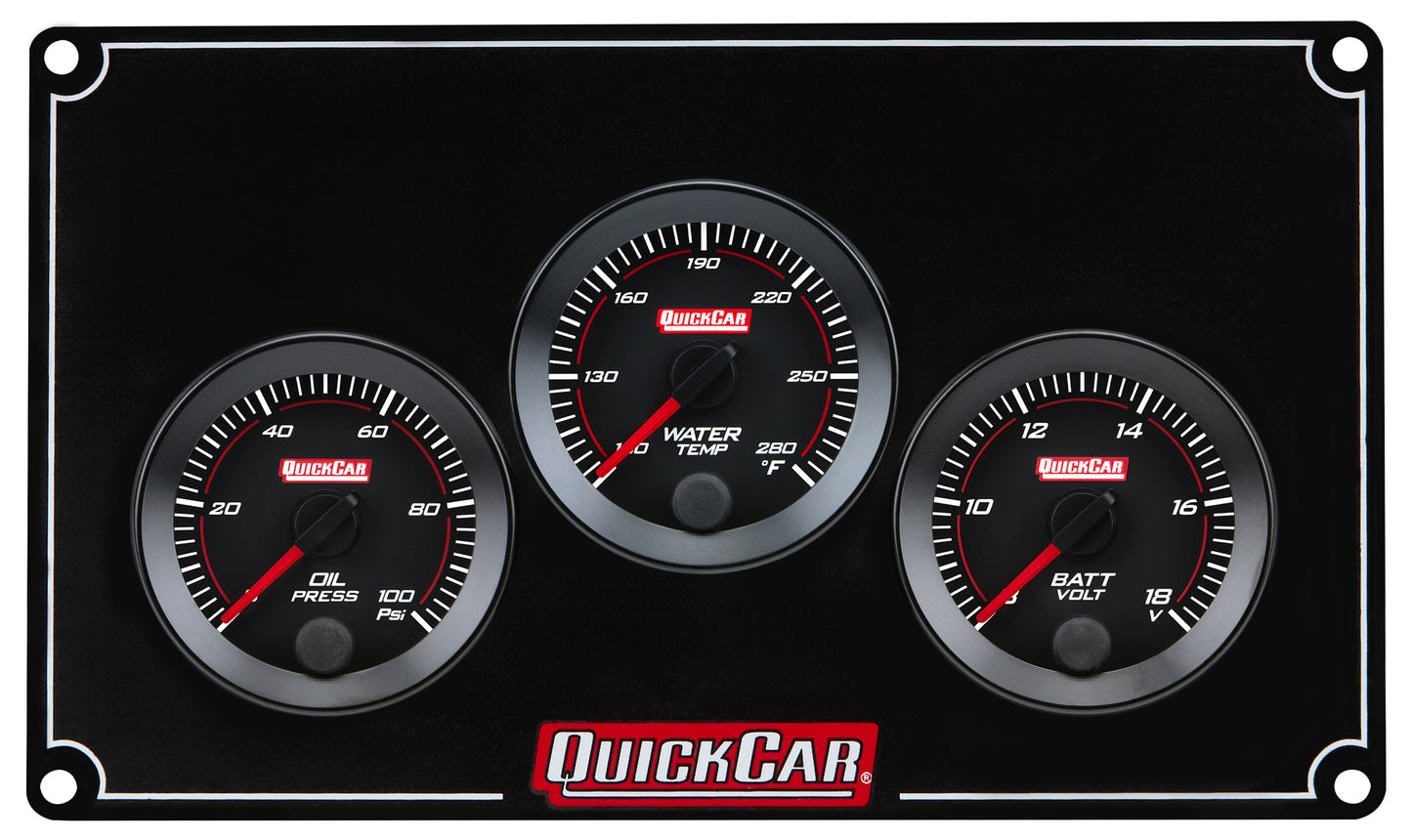 QUICKCAR RACING PRODUCTS RedLine Panel 2-1/16in OP/WT/VT Gauges and Accessories Gauge Kits main image
