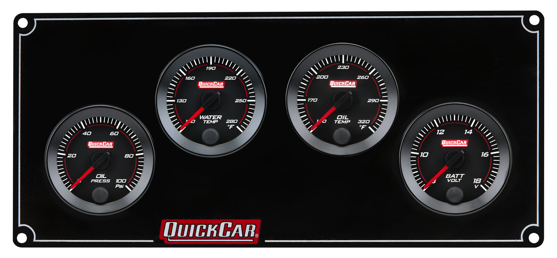 QUICKCAR RACING PRODUCTS RedLine Panel 2-1/16in OP/WT/OT/VT Gauges and Accessories Gauge Kits main image