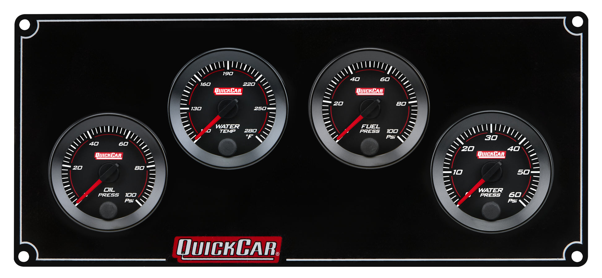 QUICKCAR RACING PRODUCTS RedLine Panel 2-1/16in OP/WT/FP100/VT Gauges and Accessories Gauge Kits main image