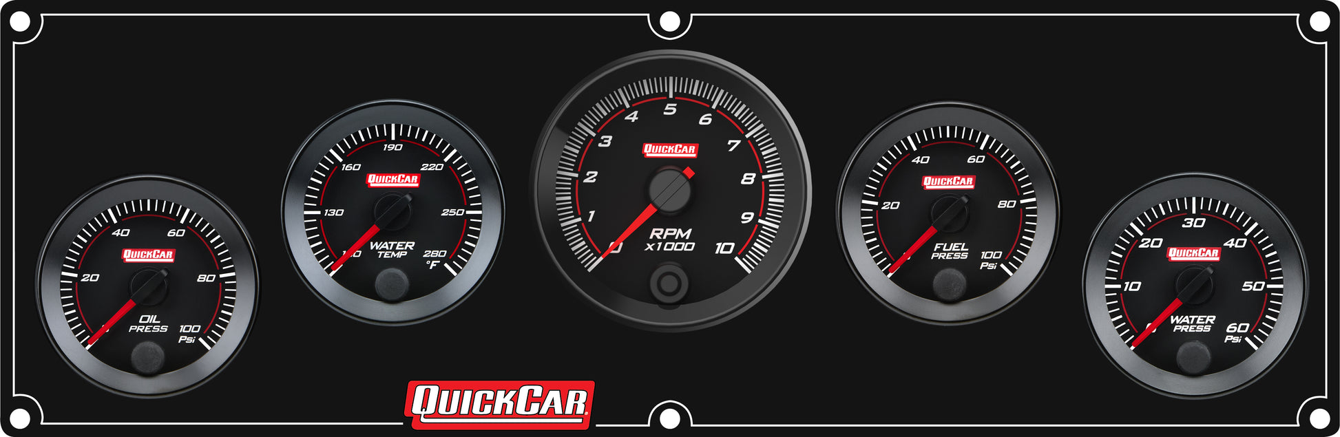 QUICKCAR RACING PRODUCTS RedLine Panel 2-1/16in 4-1 OP/WT/FP100/WP Gauges and Accessories Gauge Kits main image