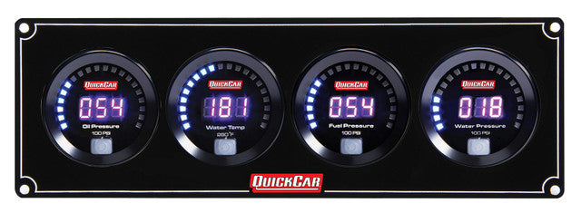 QUICKCAR RACING PRODUCTS Digital 4 Gauge Panel OP/WT/FP100/WP Gauges and Accessories Gauge Kits main image