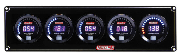 QUICKCAR RACING PRODUCTS Digital 5 Gauge Panel OP/WT/FP100/WP/VT Gauges and Accessories Gauge Kits main image