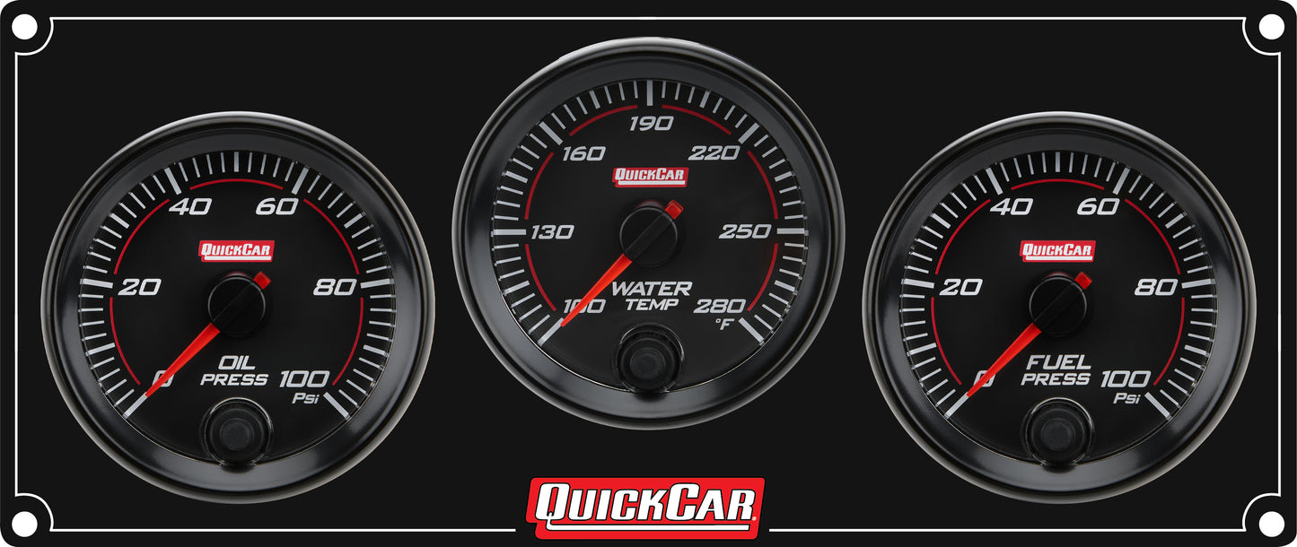 QUICKCAR RACING PRODUCTS RedLine Panel 2-5/8in OP/WT/FP100 Gauges and Accessories Gauge Kits main image