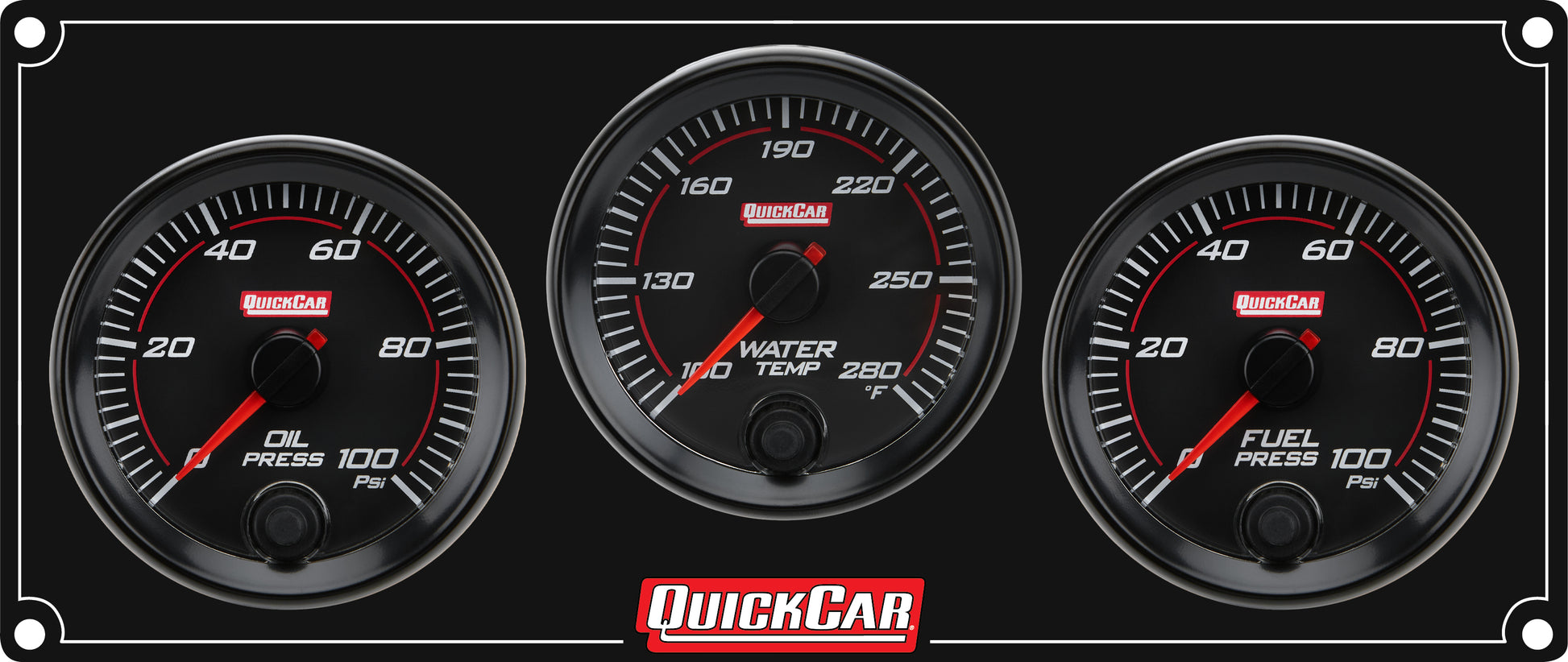QUICKCAR RACING PRODUCTS RedLine Panel 2-5/8in OP/WT/FP100 Gauges and Accessories Gauge Kits main image