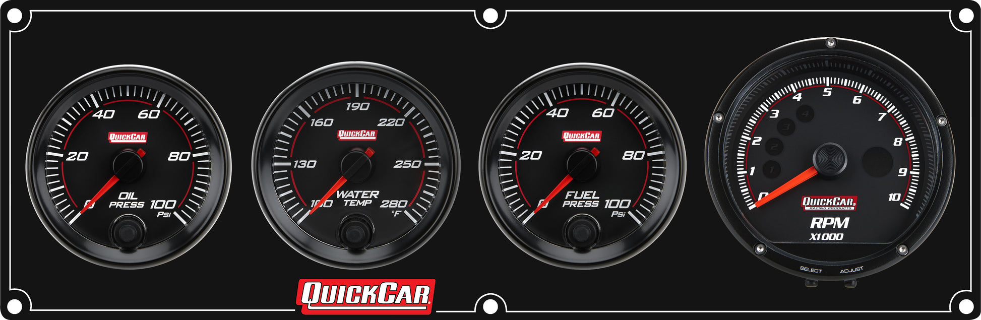 QUICKCAR RACING PRODUCTS RedLine Panel 2-5/8in 3-1 OP/WT/FP100 Gauges and Accessories Gauge Kits main image