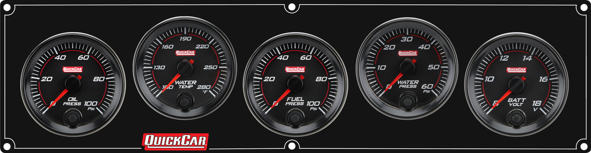 QUICKCAR RACING PRODUCTS RedLine Panel 2-5/8in OP/WT/FP100/WP/VT Gauges and Accessories Gauge Kits main image