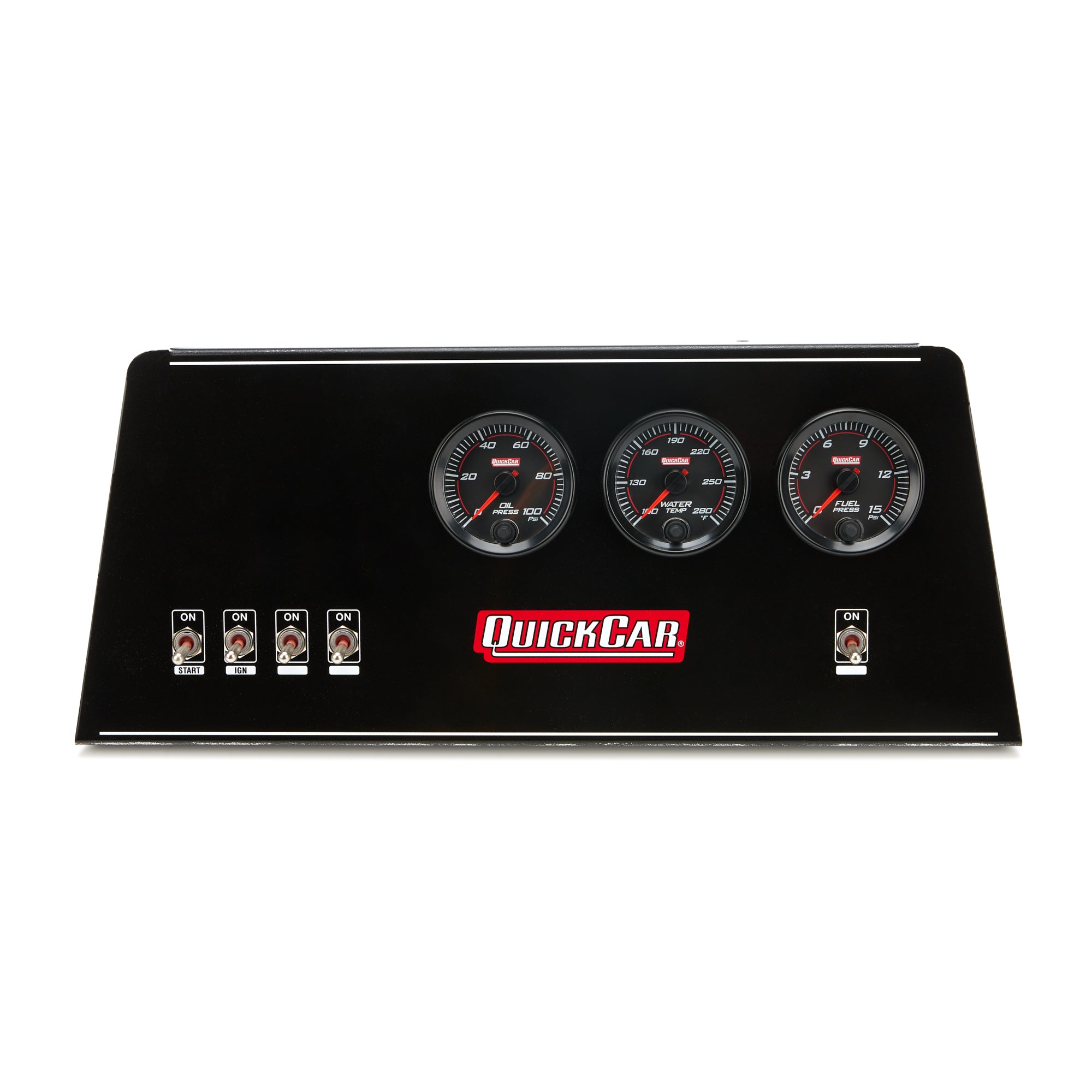 Quickcar Racing Products NE Mod Dash Panel Rdline OP/WT/FP Sng Ignition Gauge Kits Analog Gauge Kits main image