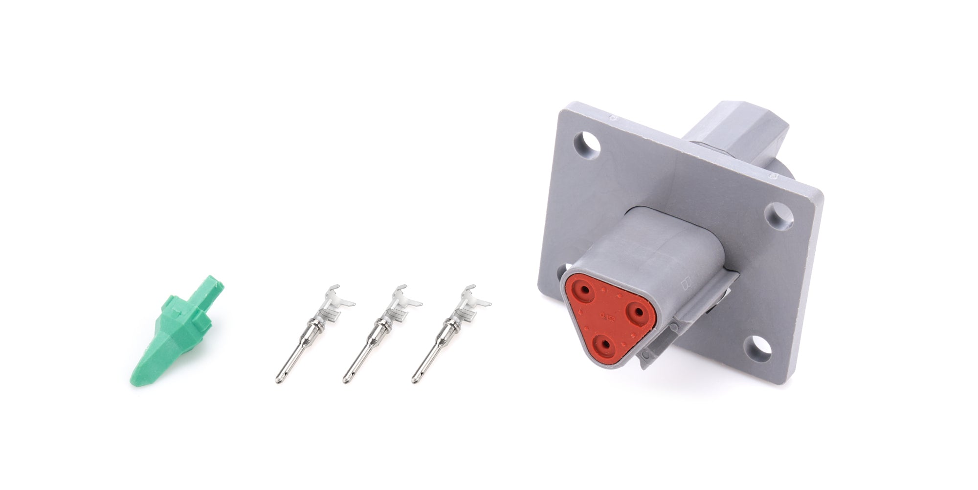 Quickcar Racing Products Plug Deutsch 3 Pin Receptacle w/Flange Wiring Components Wiring Connectors and Terminals main image