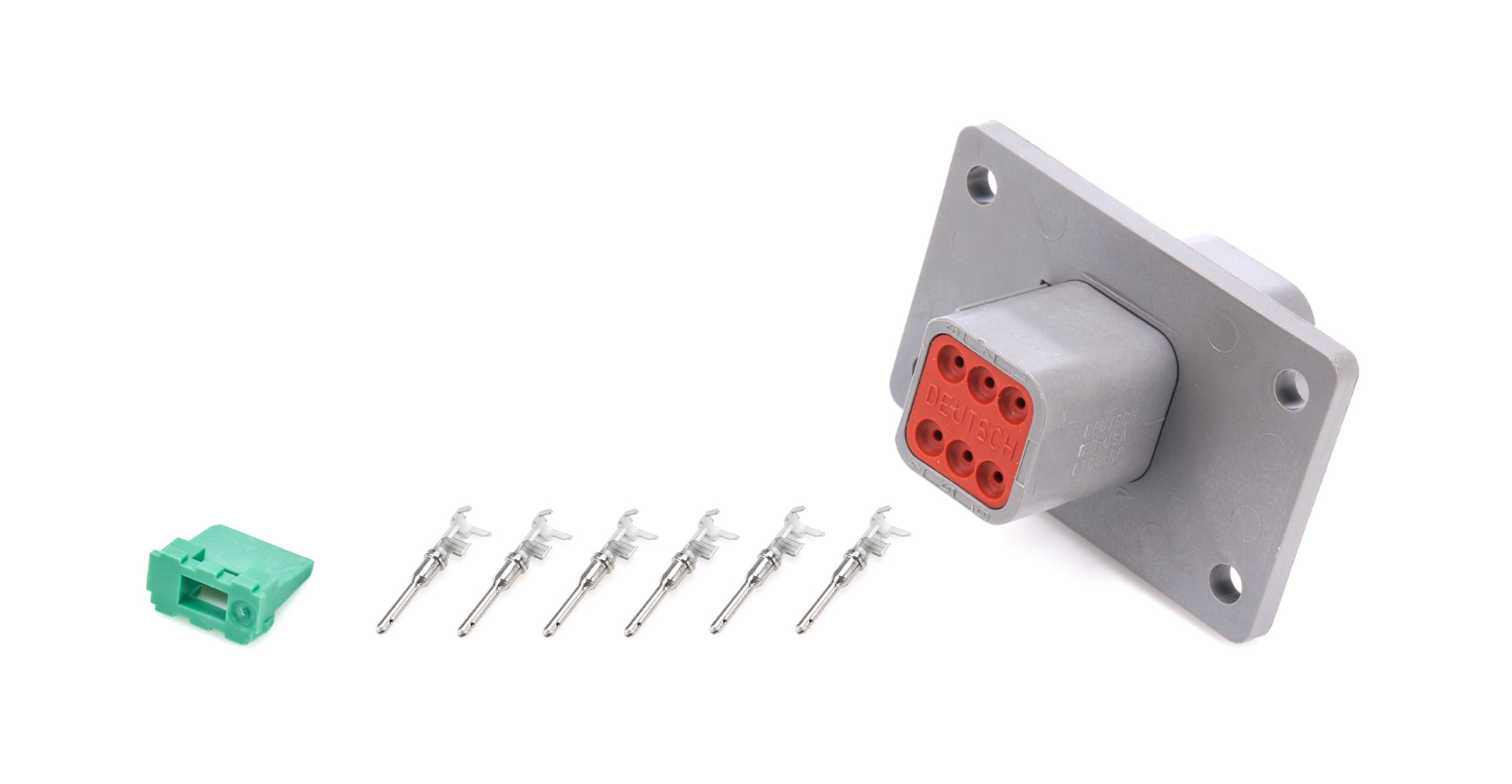 Quickcar Racing Products Plug Deutsch 6 Pin Receptacle w/Flange Wiring Components Wiring Connectors and Terminals main image