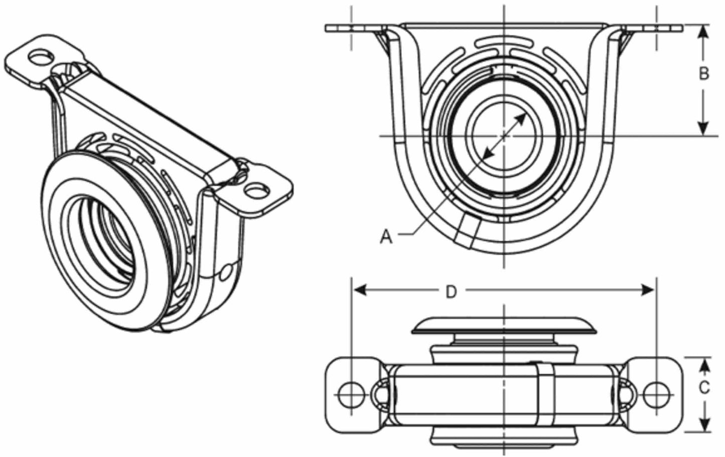 Spicer Drive Shaft Center Support Bearing 210873-1X