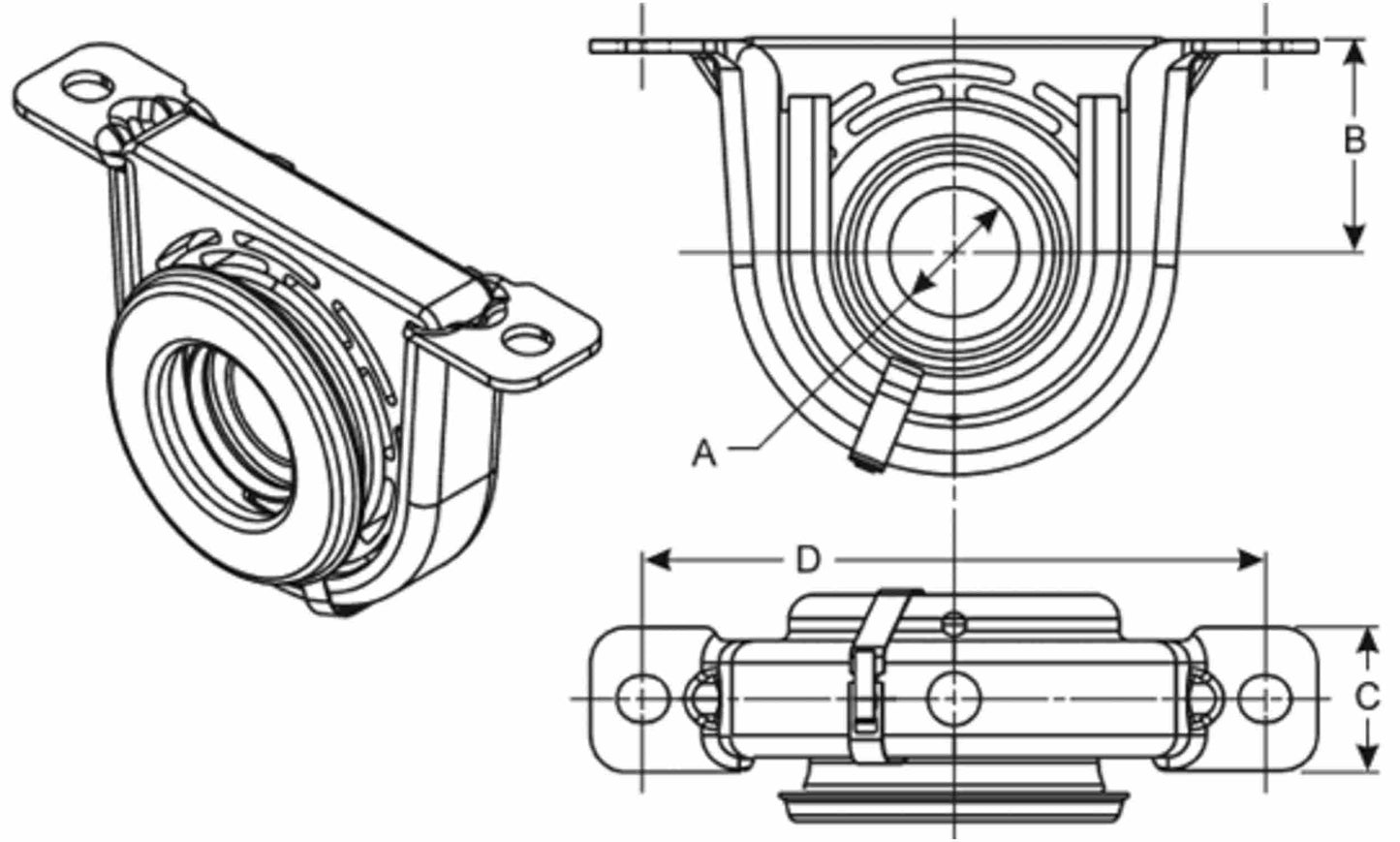 Spicer Drive Shaft Center Support Bearing 211590-1X