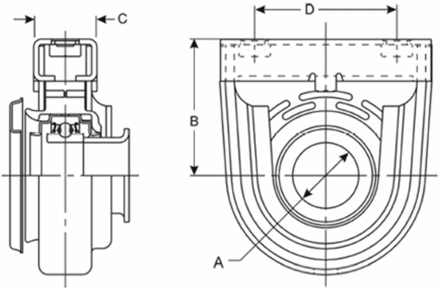 Spicer Drive Shaft Center Support Bearing 211963-1X