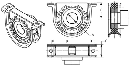 Spicer Drive Shaft Center Support Bearing 212134-1X
