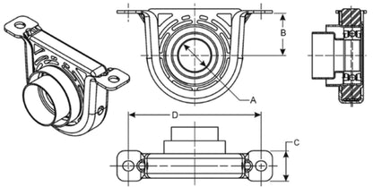 Spicer Drive Shaft Center Support Bearing 212135-1X