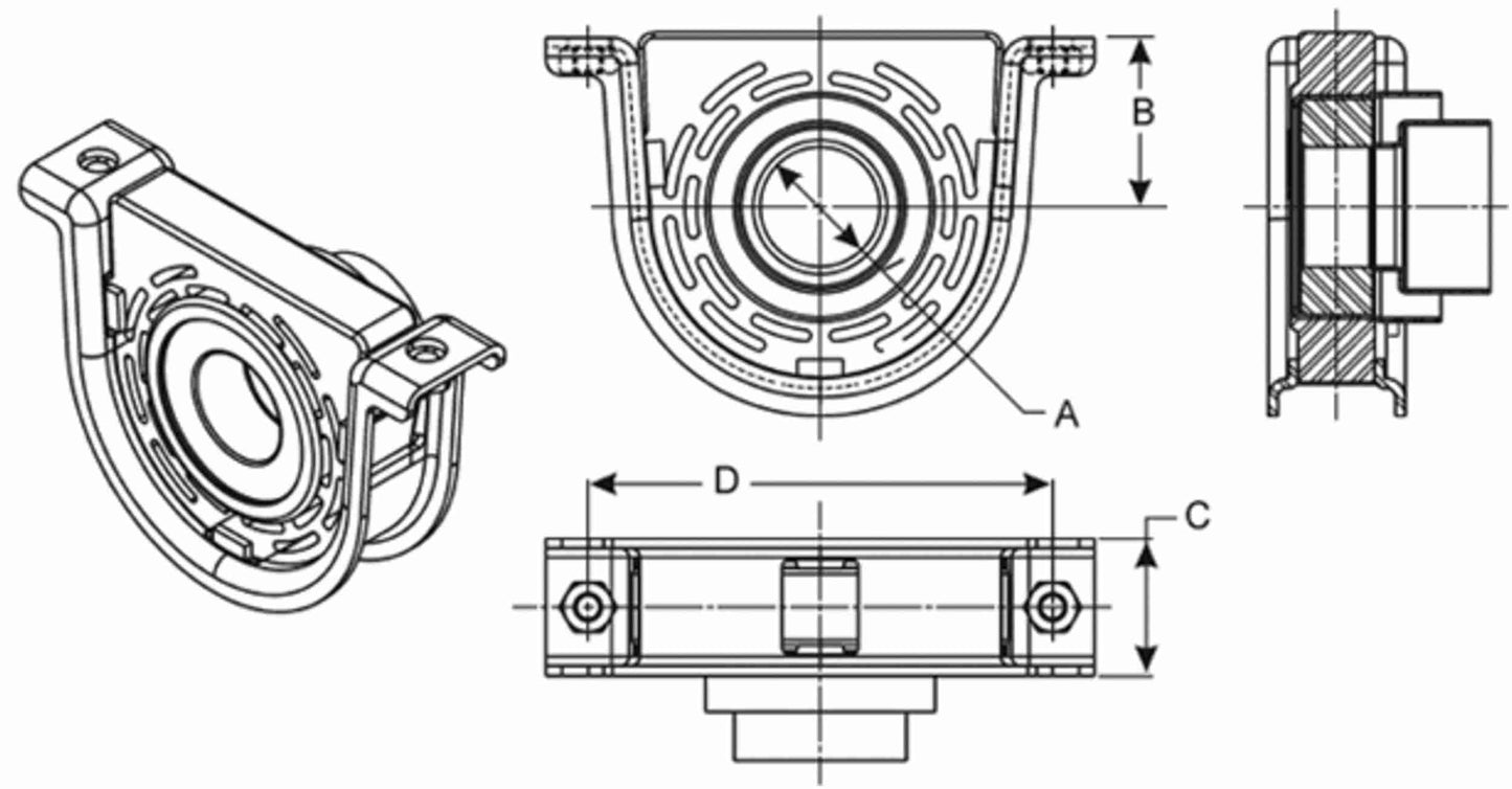 Spicer Drive Shaft Center Support Bearing 212145-1X