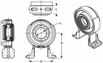 Spicer Drive Shaft Center Support Bearing 212187-1X