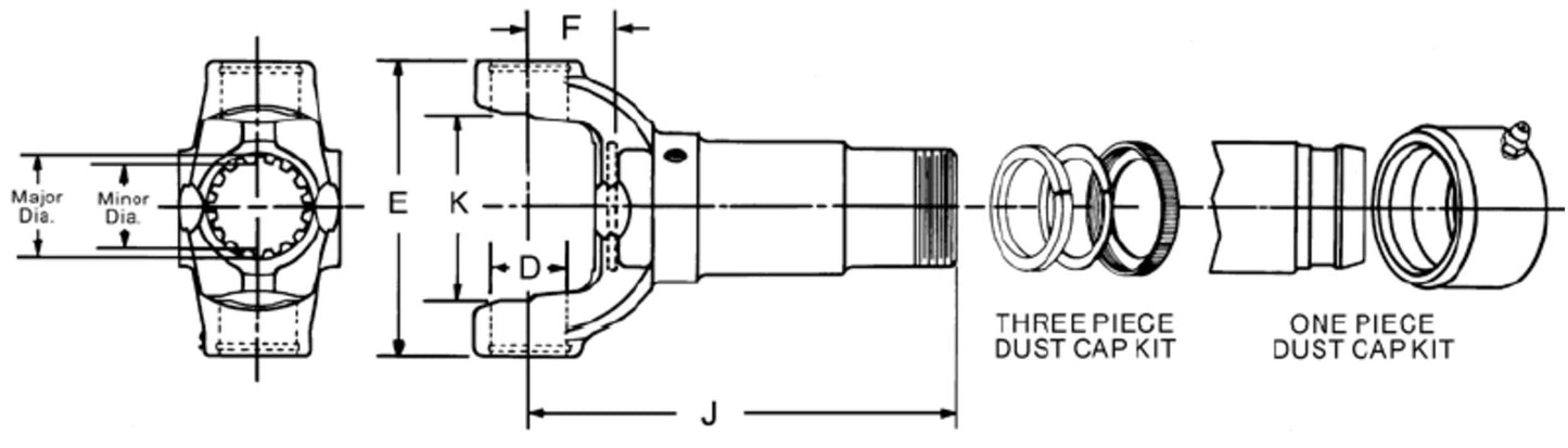 Spicer Drive Shaft Slip Yoke 3-3-6701X