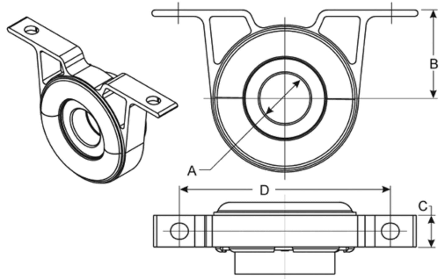 Spicer Drive Shaft Center Support Bearing 5017405