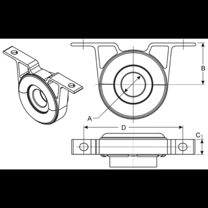 Spicer Drive Shaft Center Support Bearing 5017950