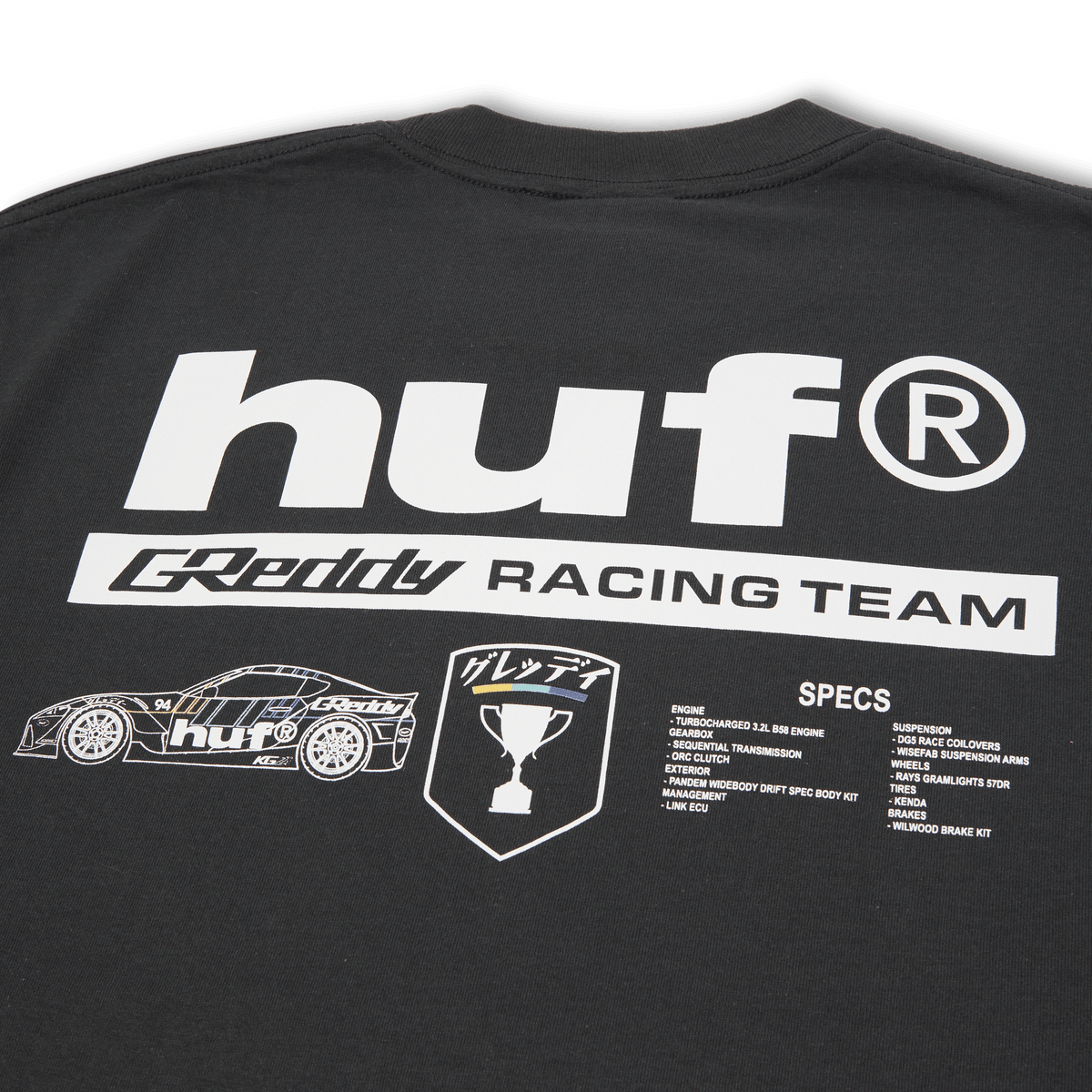 GReddy HUF x GReddy Racing Performance (oversized) Tee - Washed Black