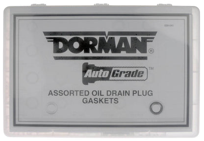 Dorman Autograde Engine Oil Drain Plug Gasket Assortment with 115 Pieces and Storage Tray 030-541