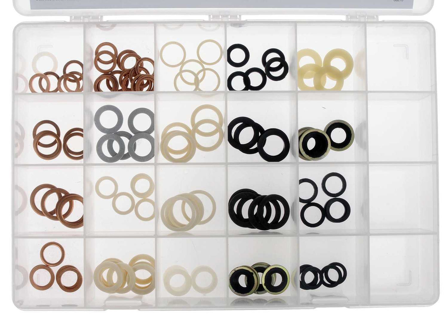 Dorman Autograde Engine Oil Drain Plug Gasket Assortment with 115 Pieces and Storage Tray 030-541