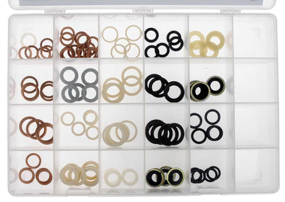 Dorman Autograde Engine Oil Drain Plug Gasket Assortment with 115 Pieces and Storage Tray 030-541