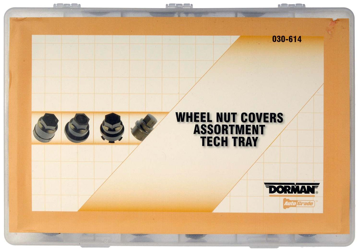Dorman Autograde Wheel Nut Cover Tech Tray 12 Skus with Lightweight Tray