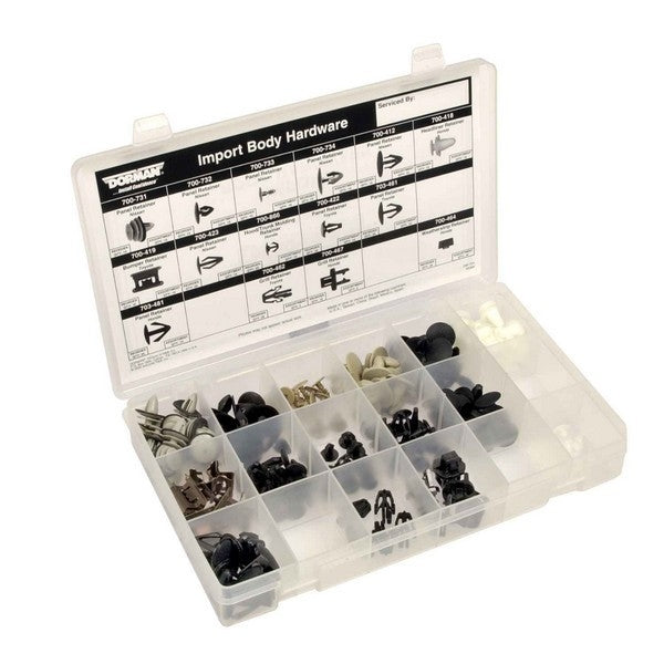Dorman Autograde Body Retainer Tech Tray with 195 Piece Assortment for Automotive Repair 030-724