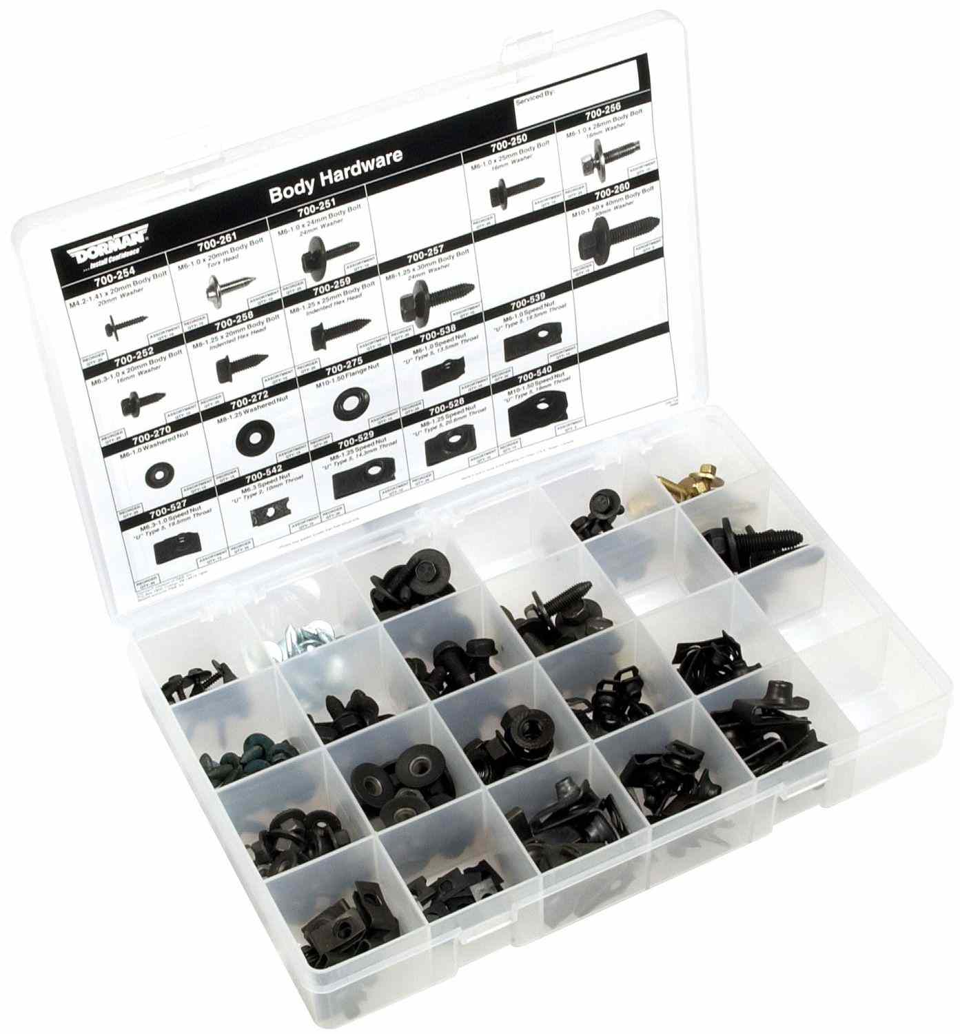 Dorman Body Fasteners, Metric, 205-piece, Steel, Kit